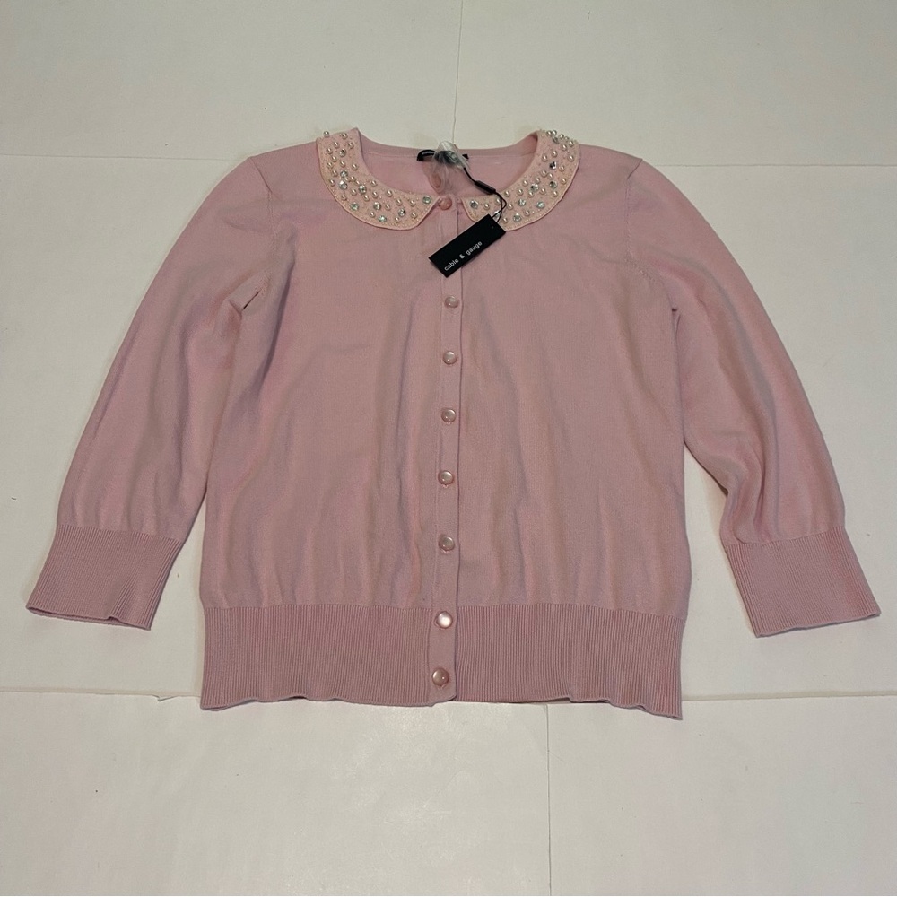 NWT! Pink sweater cardigan size small - Picture 2 of 5
